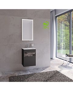 Keuco Stageline vanity unit 32822970101 decor vulcanite, glass vulcanite satined, 46x62.5x38cm, with electrics, left