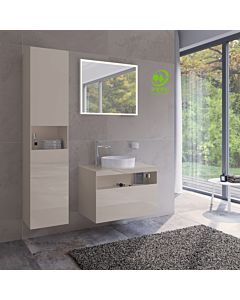 Keuco Stageline tall cabinet 32831180001 40 x 180 x 36 cm, cashmere decor, clear cashmere glass, 2 doors, without electronics, left