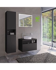 Keuco Armoire haute Stageline 32831970002 40 x 180 x 36 cm, décor vulcanite, verre vulcanite dépoli, 2 portes, sans électronique, droite