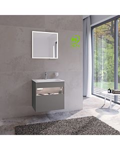 Keuco Stageline vanity unit 32852290100 65 x 62.5 x 49 cm, Inox satin matt lacquer, Inox glass, with electrics