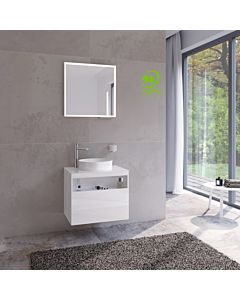 Keuco Stageline vanity unit 32854300000 65 x 55 x 49 cm, white decor, clear white glass, without electronics, with tap hole