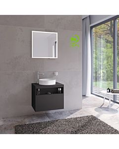 Keuco Stageline vanity unit 32854970000 65 x 55 x 49 cm, vulcanite decor, satinised vulcanite glass, without electronics, with tap hole