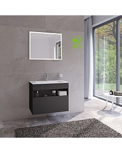 Keuco Meuble sous-vasque Stageline 32862970000 80 x 62,5 x 49 cm, décor vulcanite, verre vulcanite satiné, sans électricité