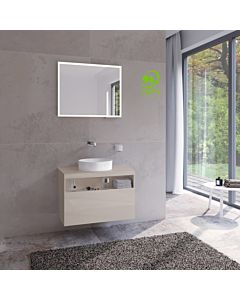 Keuco Meuble sous-vasque Stageline 32863180000 80 x 55 x 49 cm, décor cachemire, verre clair cachemire, sans électricité