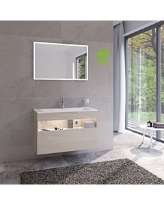 Keuco Stageline Waschtisch-Unterschrank 32872180100 100 x 62,5 x 49 cm, Dekor Cashmere, Glas Cashmere klar, mit Elektrik