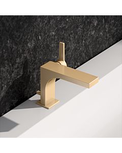 KEUCO Edition 11 single lever washbasin mixer 110, 51104250000 with pop-up waste set, brushed brass