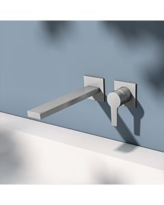 KEUCO Edition 11 single lever washbasin mixer 51116210202 concealed, 2-hole, projection 24.3 cm, stainless steel finish