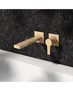 KEUCO Edition 11 single lever washbasin mixer 51116250200 concealed, 2-hole, projection 19.7 cm, brushed brass