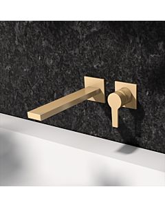 KEUCO Edition 11 single lever washbasin mixer 51116250202 concealed, 2-hole, projection 24.3 cm, brushed brass