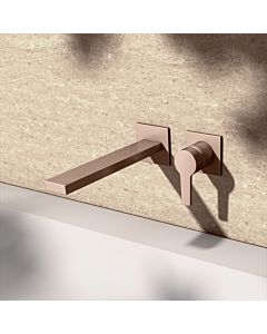 KEUCO Edition 11 single lever basin mixer 51116290202 concealed, 2-hole, projection 24.3 cm, brushed rose gold