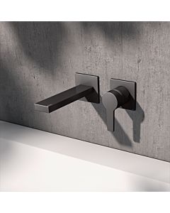KEUCO Edition 11 single lever washbasin mixer 51116350201 concealed, 2-hole, projection 16.5 cm, brushed titanium black