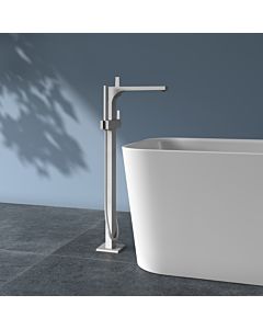 KEUCO Edition 11 single-lever bath mixer 51127210100 free-standing, with shower hose and hand shower, stainless steel finish