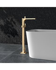 KEUCO Edition 11 single-lever bath mixer 51127250100 free-standing, with shower hose and hand shower, brushed brass