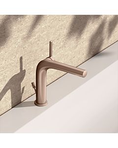 KEUCO Edition 400 single lever washbasin mixer 150, 51502290000 with pop-up waste set, brushed rose gold