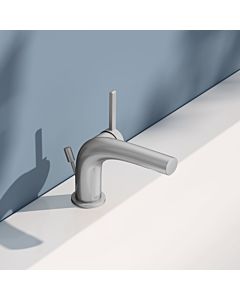 KEUCO Edition 400 single lever washbasin mixer 80, 51504210000 with pop-up waste set, stainless steel finish
