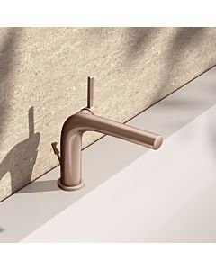 KEUCO Edition 400 single lever basin mixer 120, 51504290002 with pop-up waste set, brushed rose gold