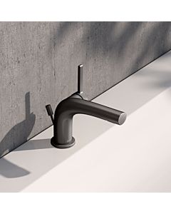 KEUCO Edition 400 single lever washbasin mixer 80, 51504350000 with pop-up waste set, brushed black chrome