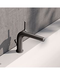 KEUCO Edition 400 single lever washbasin mixer 120, 51504350002 with pop-up waste set, brushed black chrome