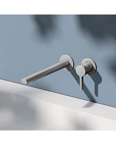 KEUCO Edition 400 single lever washbasin mixer 51516210202 concealed, 2-hole, projection 24.3 cm, stainless steel finish