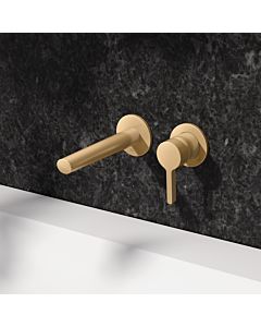 KEUCO Edition 400 mitigeur de lavabo 51516250201 à encastrer, 2 trous, saillie 16,5 cm, laiton brossé