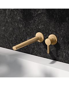 KEUCO Edition 400 single lever washbasin mixer 51516250202 concealed, projection 19.7 cm, brushed brass