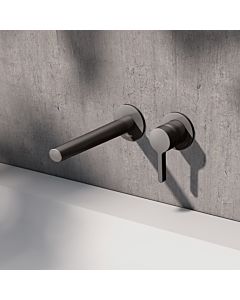 KEUCO Edition 400 mitigeur de lavabo 51516350200 à encastrer, 2 trous, saillie 19,7 cm, noir titane brossé