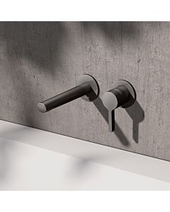 KEUCO Edition 400 Einhebel-Waschtischmischer 51516350201 Unterputz, 2-Loch, Ausladung 16,5 cm, Titanschwarz gebürstet