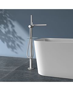 KEUCO Edition 400 mitigeur de bain 51527210100 sur pied, avec flexible de douche et douchette, finition inox