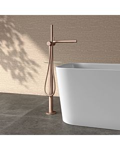 KEUCO Edition 400 mitigeur de bain 51527290100 sur pied, avec flexible de douche et douchette, or rouge brossé