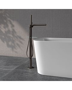 KEUCO Edition 400 single-lever bath mixer 51527350100 free-standing, with shower hose and hand shower, brushed titanium black