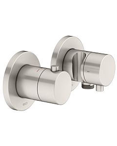 Keuco Edition 400 thermostat de douche 51553051221 nickel brossé, pour 2 Verbraucher , avec coude mural et support de douche