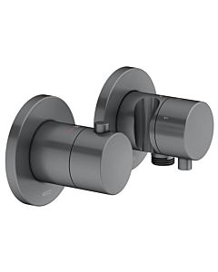 Keuco Edition 400 thermostat de douche 51553131231 chrome noir brossé, pour 3 Verbraucher , avec coude de raccordement mural et support de douche