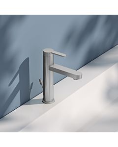 KEUCO IXMO Flat Einhebel-Waschtischmischer 59501213001 mit Zugstangen-Ablaufgarnitur, Edelstahl-Finish