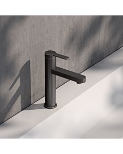 KEUCO IXMO Flat single lever basin mixer 59501353101 projection 124mm, without drain fitting, round rosette, brushed titanium black