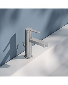 KEUCO IXMO Flat single lever washbasin mixer 59502213000 projection 109mm, with drain fitting, stainless steel finish