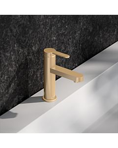 KEUCO IXMO Flat single lever basin mixer 59502253100 projection 109mm, without drain fitting, brushed brass