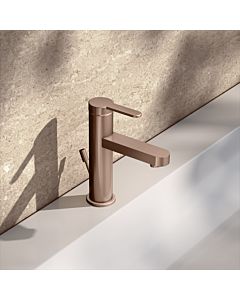 KEUCO IXMO Flat single lever basin mixer 59502293000 projection 109mm, with drain fitting, brushed rose gold