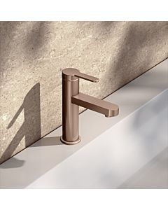 KEUCO IXMO Flat single lever basin mixer 59502293100 projection 109mm, without drain fitting, brushed rose gold