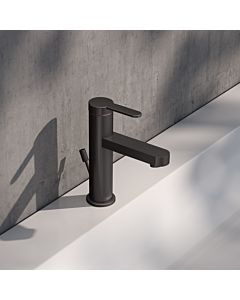 KEUCO IXMO Flat single lever basin mixer 59502353000 with pop-up waste set, brushed titanium black