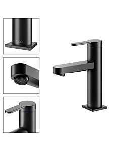 Keuco IXMO Flat 100 Black Selection mitigeur lavabo 59502373100 sans garniture de vidange , noir