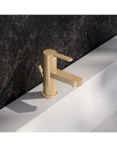 KEUCO IXMO Flat single lever basin mixer 59504253000 projection 89mm, with drain fitting, brushed brass