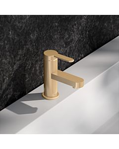 KEUCO IXMO Flat single lever basin mixer 59504253100 projection 89mm, without drain fitting, brushed brass