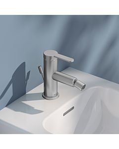 KEUCO IXMO Flat Bidetarmatur 59509213000 Ausladung 110mm, mit Ablaufgarnitur, edelstahl-finish