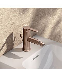 KEUCO IXMO Flat Bidetarmatur 59509293000 Ausladung 110mm, mit Ablaufgarnitur, rotgold gebürstet