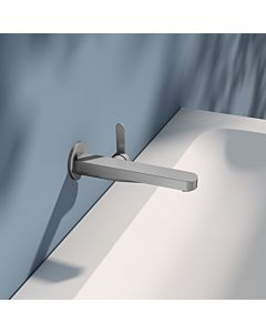 KEUCO IXMO Flat single lever washbasin mixer 59516211301 projection 225 mm, stainless steel finish, wall mounting, round rosette