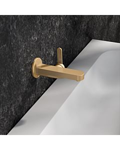 KEUCO IXMO Mitigeur monocommande de lavabo plat 59516250301 saillie 165 mm, laiton brossé, montage mural, rosace ronde