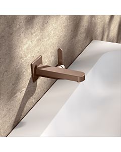 KEUCO IXMO Flat Einhebel-Waschtischmischer 59516290302 Unterputz, Ausladung 16,5 cm, eckig, Rotgold gebürstet