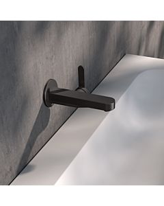 KEUCO IXMO Flat single lever washbasin mixer 59516350301 concealed, projection 16.5 cm, round, brushed titanium black