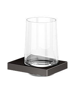 KEUCO Edition 11 porte-verre 11150359000 avec verre en cristal véritable, noir titane brossé