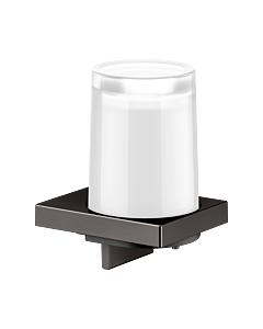 KEUCO Edition 11 Seifenspender 11152359000 avec verre slip-on dépoli, titane brossé noir/ blanc